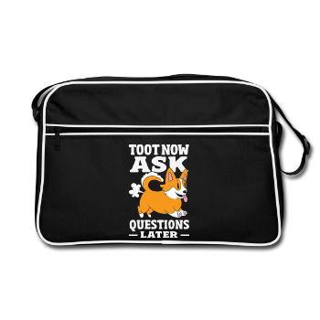 Öffentlicher Pfurz Lustig Unangemessen - Retro Tasche - Schwarz/Weiß - Vorne