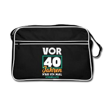 Drôle 40e anniversaire cadeau chemise d’anniversaire - Sac Retro - noir/blanc - Devant