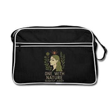 Wilde Frau Spirituelle Weibliche Natur - Retro Tasche - Schwarz/Weiß - Vorne