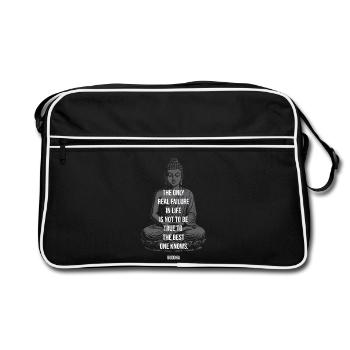 Sagesse du Bouddha : Fidèle à votre meilleur moi - Sac Retro - noir/blanc - Devant