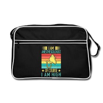 Anesthésiste Bien sûr que je suis anesthésiant - Sac Retro - noir/blanc - Devant