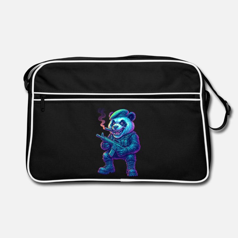 Neon Panda Söldner Retro Tasche