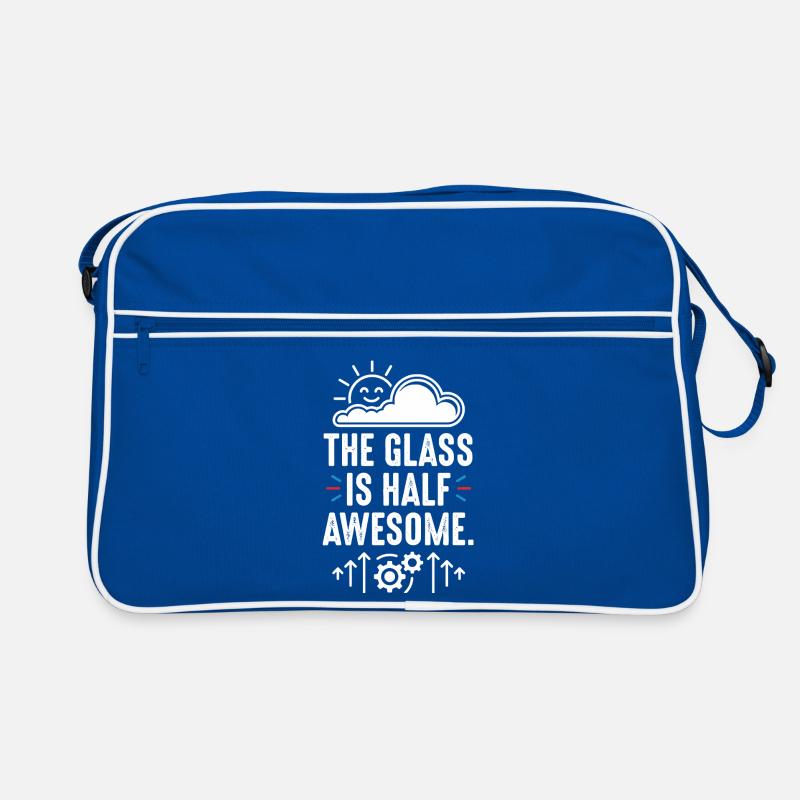 The Glass Is Half Awesome Retro Tasche