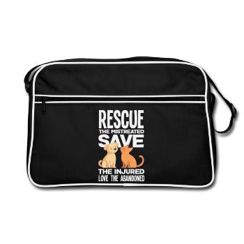 Care Adopt Animal Rescue Rescue Injured - Retro Bag - black/white - Front