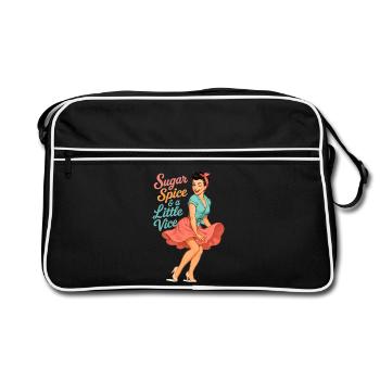 Sugar, Spice & Vice – Rockabella Pin-up Girl - Retro Bag - black/white - Front