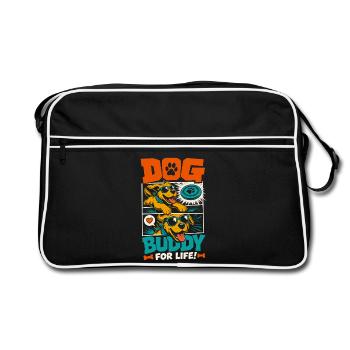 Dog Buddy For Life Drôle Dog Lover - Sac Retro - noir/blanc - Devant