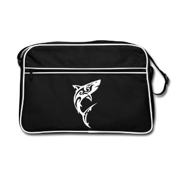 Requin tribal Noir Blanc - Sac Retro - noir/blanc - Devant