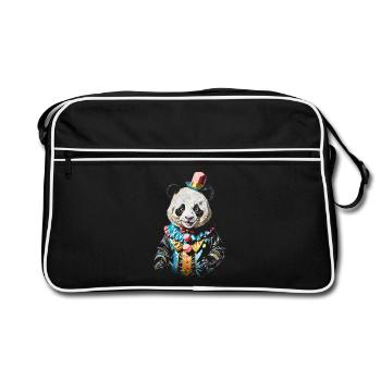 Clown-Panda - Retro Tasche - Schwarz/Weiß - Vorne