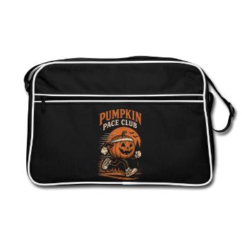 Pumpkin Pace Club – Halloween Running - Retro Tasche - Schwarz/Weiß - Vorne