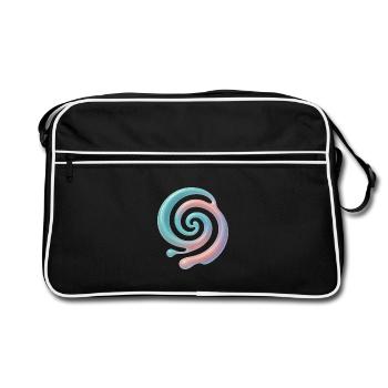 3D Spirale Pastell - Retro Tasche - Schwarz/Weiß - Vorne