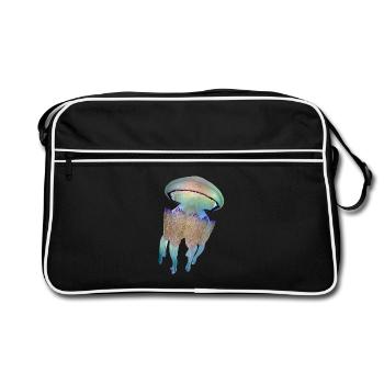 Quallen - Retro Tasche - Schwarz/Weiß - Vorne