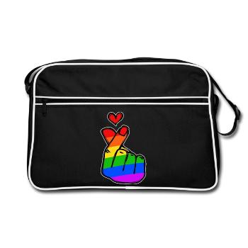 Peace Heart Love Rainbow Peace Movement - Retro Bag - black/white - Front