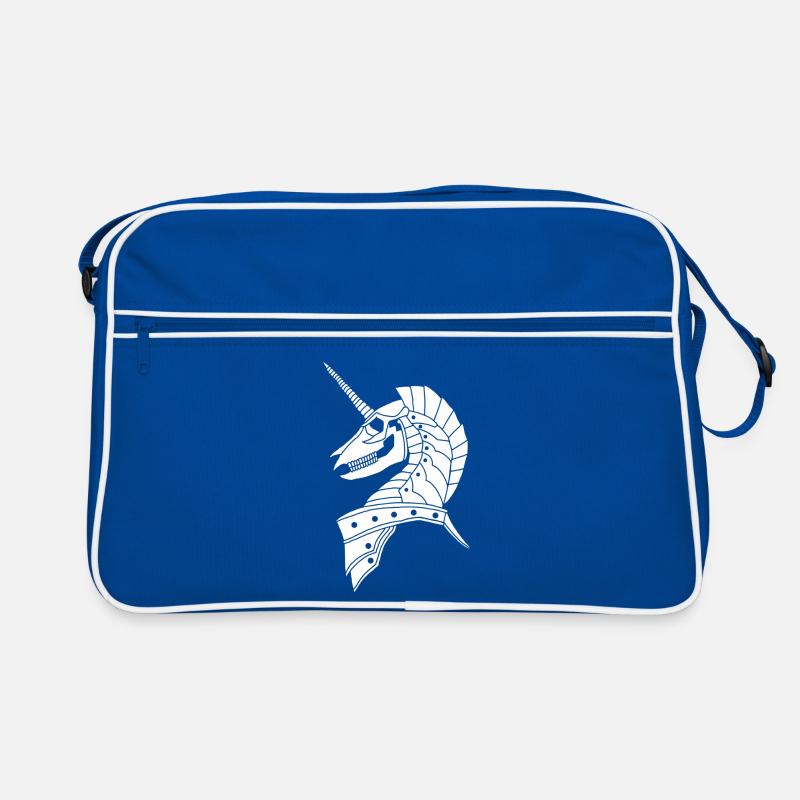 Weißes gotisches Einhorn Retro Tasche