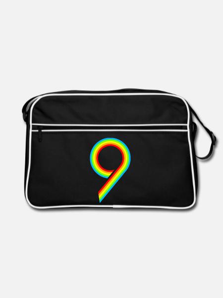 Schon 9 Jahre! - Retro Tasche - Schwarz/Weiß