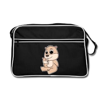 Famille de cochons d’Inde - cochon d’Inde avec bébé - Sac Retro - noir/blanc - Devant