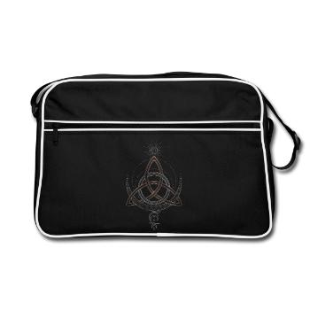 Trinity knot Triqueta Triquetra - Retro Bag - black/white - Front