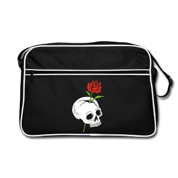 Le crâne et la rose - Sac Retro - noir/blanc - Devant