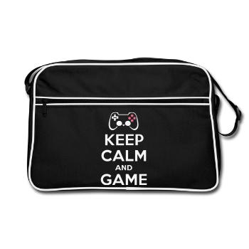 Cadeau 'Keep Calm and Game', Sérénité Gamer - Sac Retro - noir/blanc - Devant