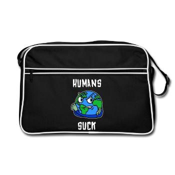 Umweltschäden Umweltschutz Mutter Erde Umwelt - Retro Tasche - Schwarz/Weiß - Vorne