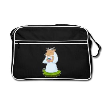 Cerf mariée Bouquet Mariage - Sac Retro - noir/blanc - Devant