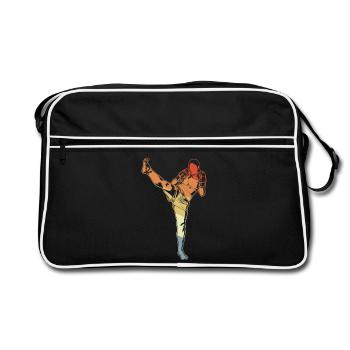 Fille de kickboxing vintage - Sac Retro - noir/blanc - Devant