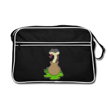 Schlange Vase - Retro Tasche - Schwarz/Weiß - Vorne