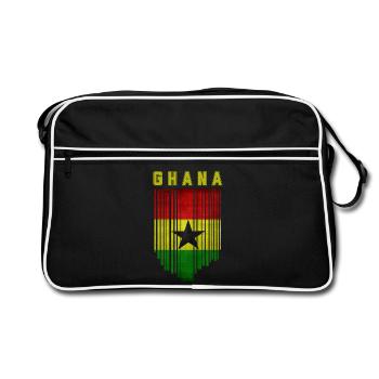Ghana flag, Ghanaian pride - Retro Bag - black/white - Front