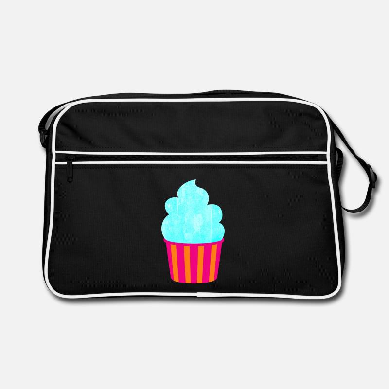 Glace Glace Coupe à Glace Strips Cyan Crème Glacée D’été Sac Retro