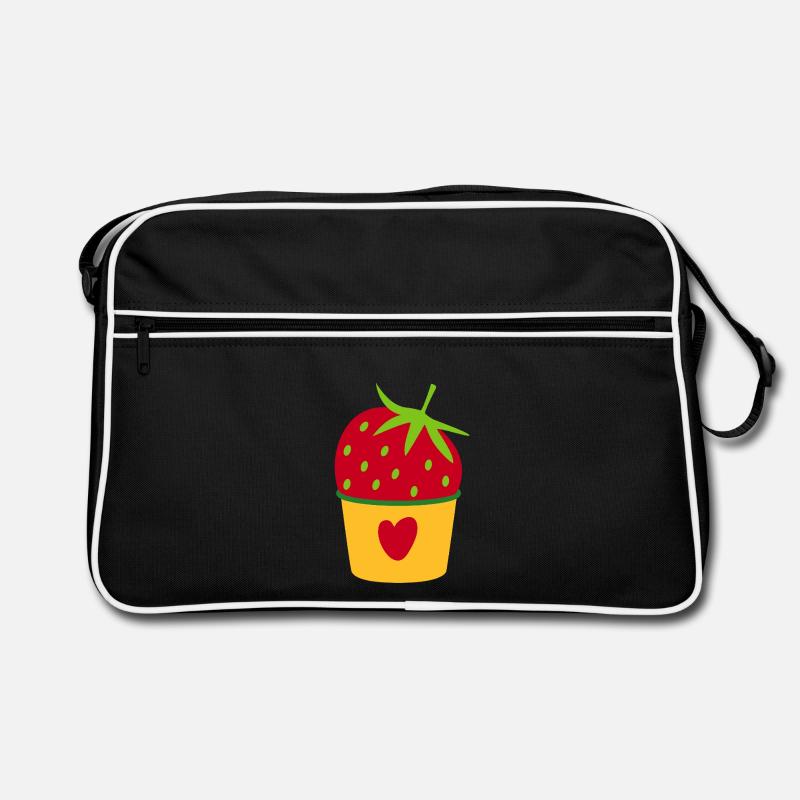 Icecream Eis Erdbeere Erdbeereis Cupcake süß Retro Tasche