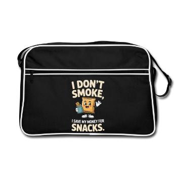 Je ne fume pas J’économise mon argent Collations Non-fumeur - Sac Retro - noir/blanc - Devant