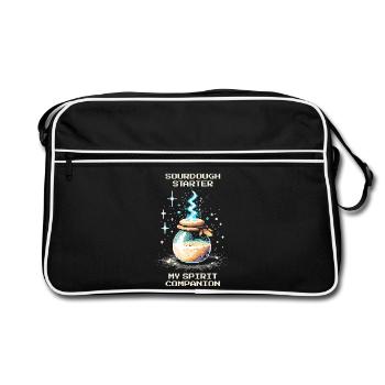 Sauerteig: Mein Seelengefährte | Brot backen - Retro Tasche - Schwarz/Weiß - Vorne
