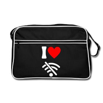 J'adore Offline - Détox Digitale sans Wifi - Sac Retro - noir/blanc - Devant