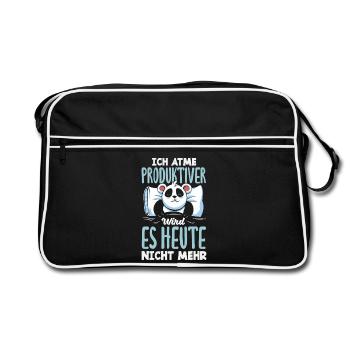 Je respire – il n’y a pas plus de productivité aujourd’hui - Sac Retro - noir/blanc - Devant