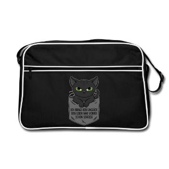 Je n’apporte aucun malheur - la vie était déjà de la merde - Sac Retro - noir/blanc - Devant