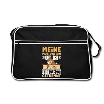 Ma motivation et moi - Paresseux séparé - Sac Retro - noir/blanc - Devant