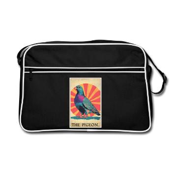 Tauben Taube - Retro Tasche - Schwarz/Weiß - Vorne