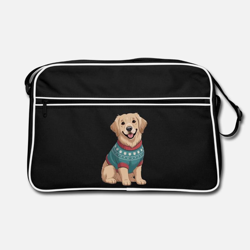 Nordischer Hund im Pullover Retro Tasche
