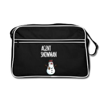 Agent Snowman - Retro Tasche - Schwarz/Weiß - Vorne
