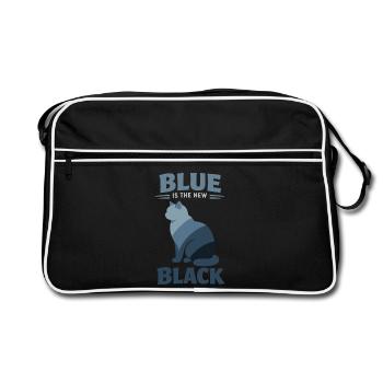 BKH Blue: Minimalist "Blue is the new Black" - Retro Tasche - Schwarz/Weiß - Vorne