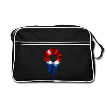 Vinyl Record Holland Design – Music & Flag - Sac Retro - noir/blanc - Devant