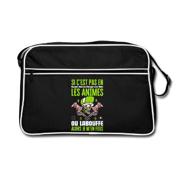 Si C'est Pas En Rapport Avec Les Mangas Jeux Vidéo - Sac Retro - noir/blanc - Devant