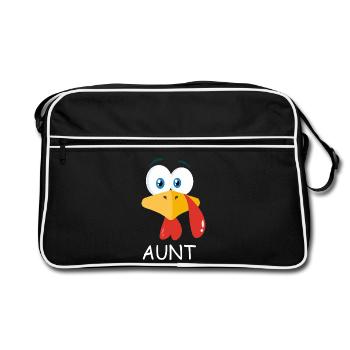 Tante Dinde Drôle de cadeau de Thanksgiving pour Tante - Sac Retro - noir/blanc - Devant