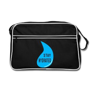 Conception de gouttes d’eau Stay Hydrate – Devis de fitness - Sac Retro - noir/blanc - Devant