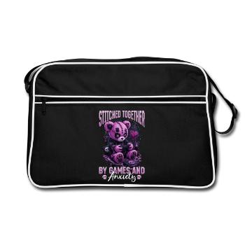 Pastel Goth Soft Goth Gaming Gamer - Retro Tasche - Schwarz/Weiß - Vorne