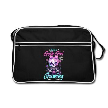 Pastel Goth Soft Goth Gaming Gamer - Retro Bag - black/white - Front