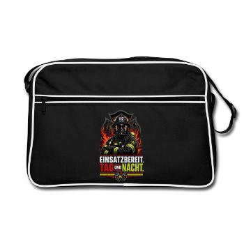 Feuerwehr - Retro Tasche - Schwarz/Weiß - Vorne