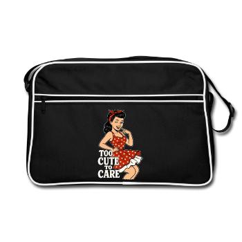 Trop mignonne pour s’en soucier – Pin-up coquine rétro - Sac Retro - noir/blanc - Devant