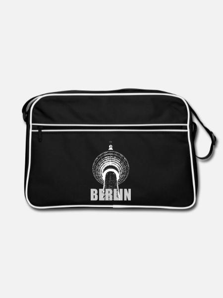 Berliner Fernsehturm - Retro Tasche - Schwarz/Weiß - Vorne