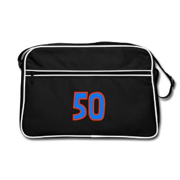 50. 50 ANS. 50e ANNIVERSAIRE. ANNIVERSAIRE 50 ANS. - Sac Retro - noir/blanc - Devant