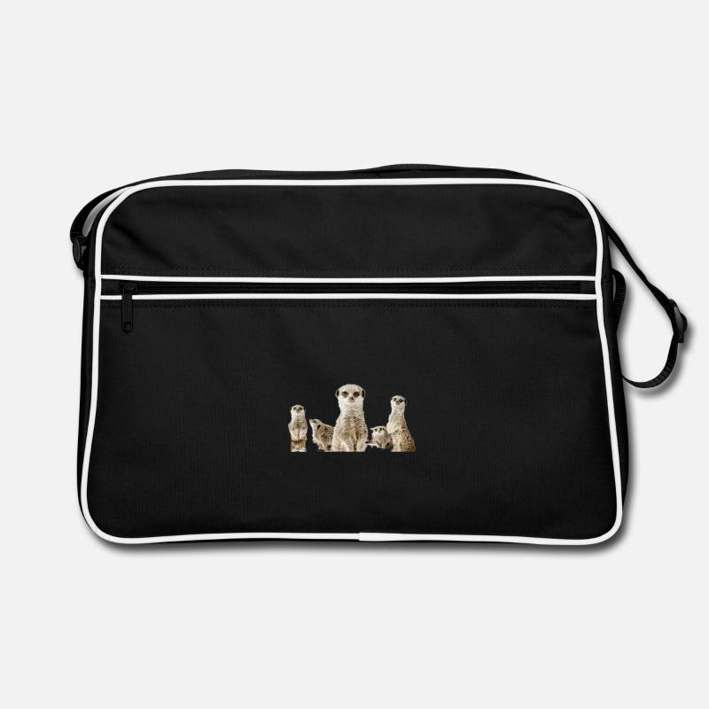 Erdmännchen - Retro Tasche - Schwarz/Weiß